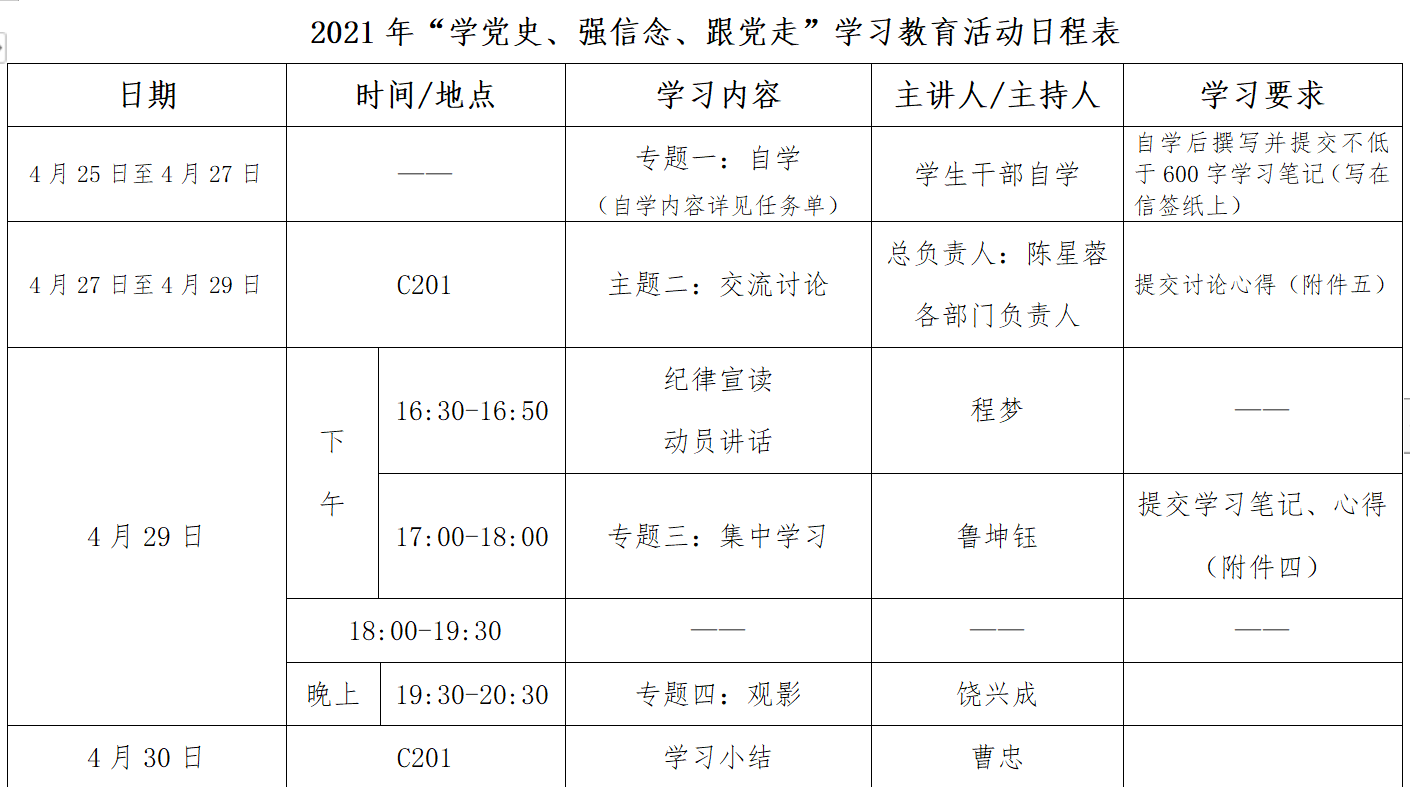 青春向党 逐梦前行——党史学习教育会